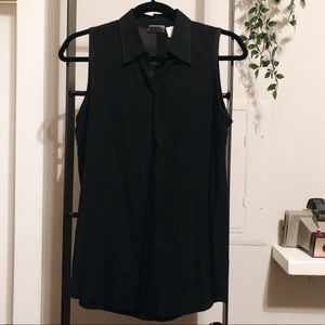 Copper Key Button Up Sleeveless Top